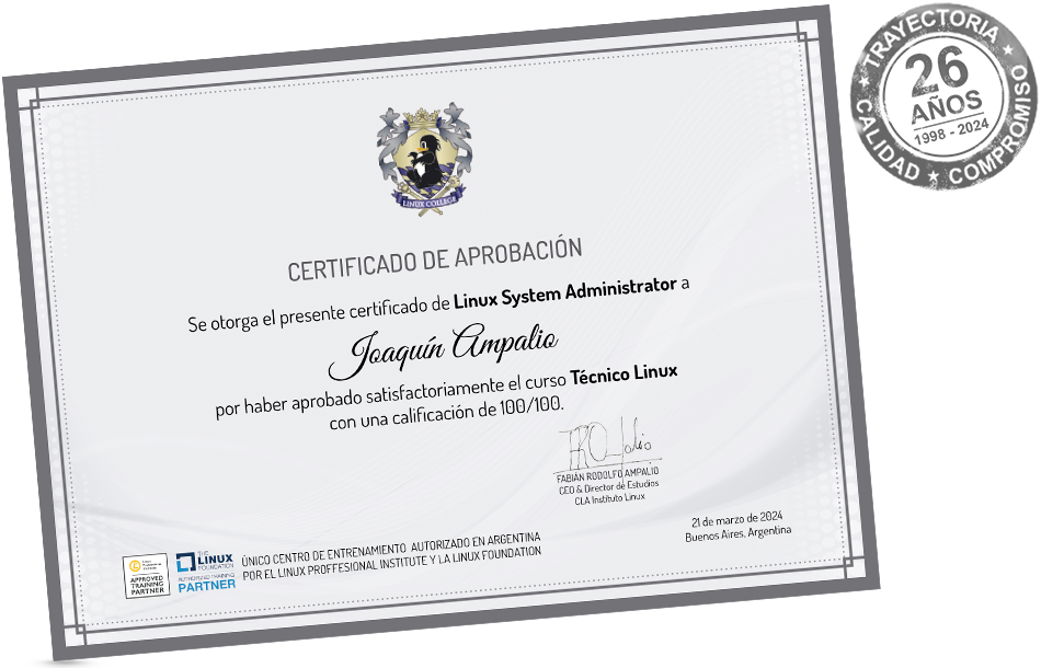 Certificado Linux System Administrator